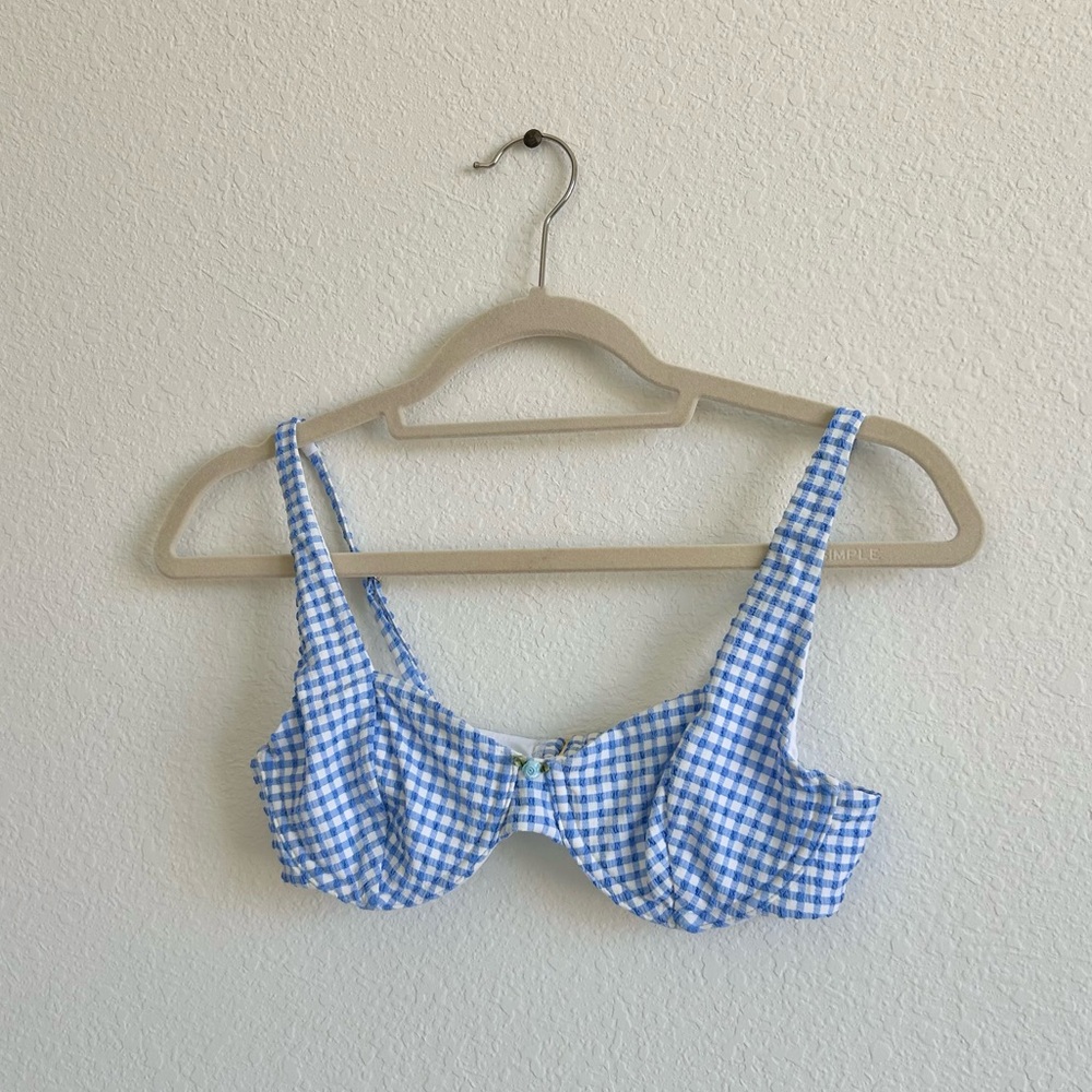 Tularosa Aster Top & Bottom Bikini in Blue Gingham - Picture 2 of 8